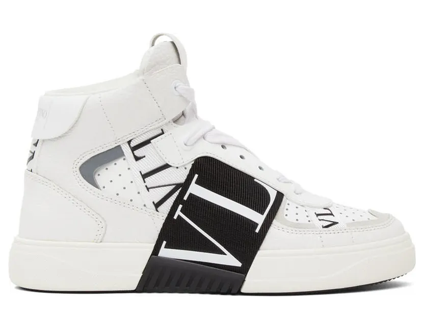 Valentino Garavani White & Black ‘VL7N’ Mid-Top Sneakers (VW0S0BF5WRQ)