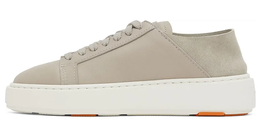 Santoni Gray Leather Derby Sneakers (WBCD60973BARGOLYE24) (3)