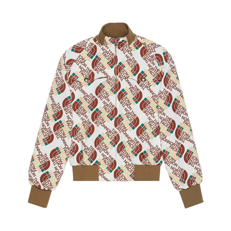 Luxury x The North Face Web Print Technical Jersey Jacket Brown/Beige (SS21) (BROWN/BEIGE)