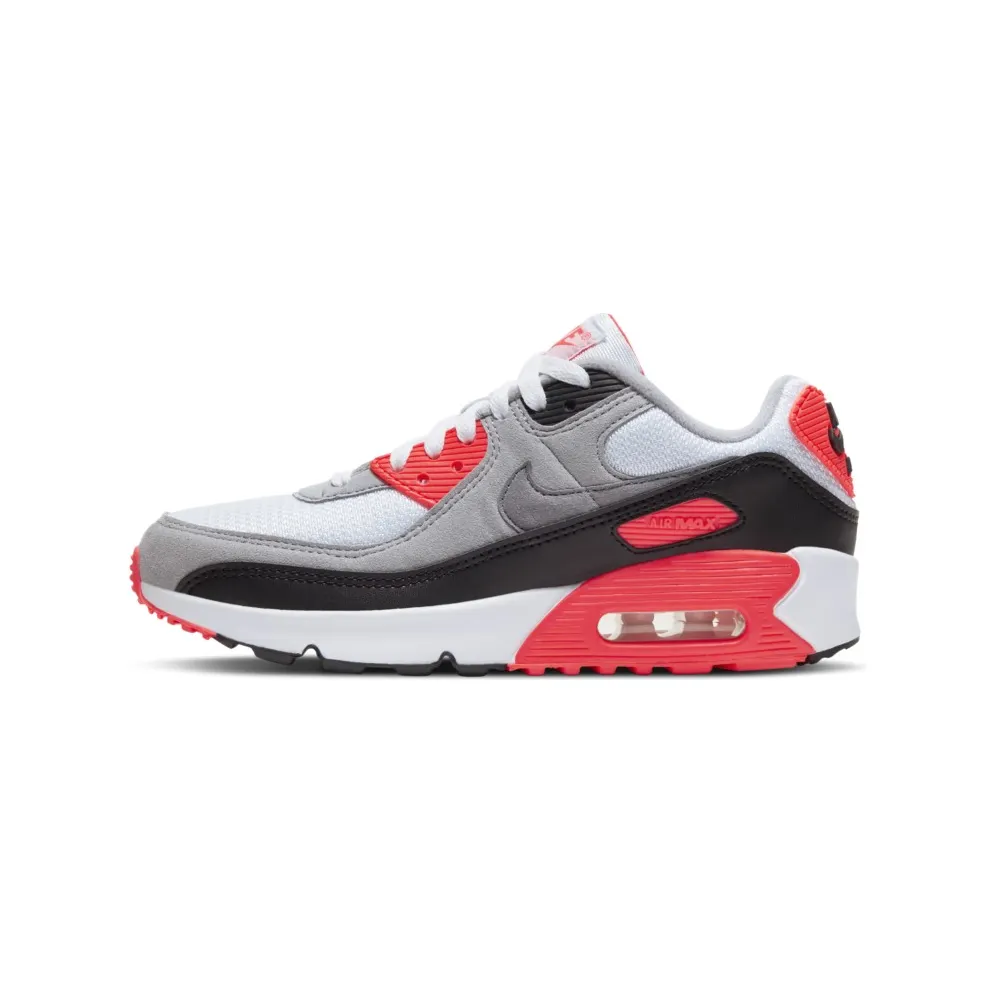 Nike Air Max 90 Infrared 2020 (GS) White/Black-Cool Grey-Radiant Red (DC8334-100)
