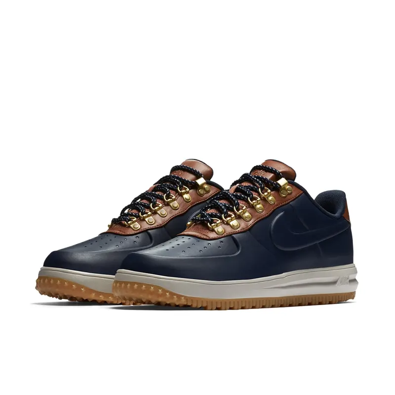 Nike Lunar Force 1 Duckboot Low Obsidian Saddle Brown Obsidian/Saddle Brown-Light Bone-Obsidian (AA1125-400)