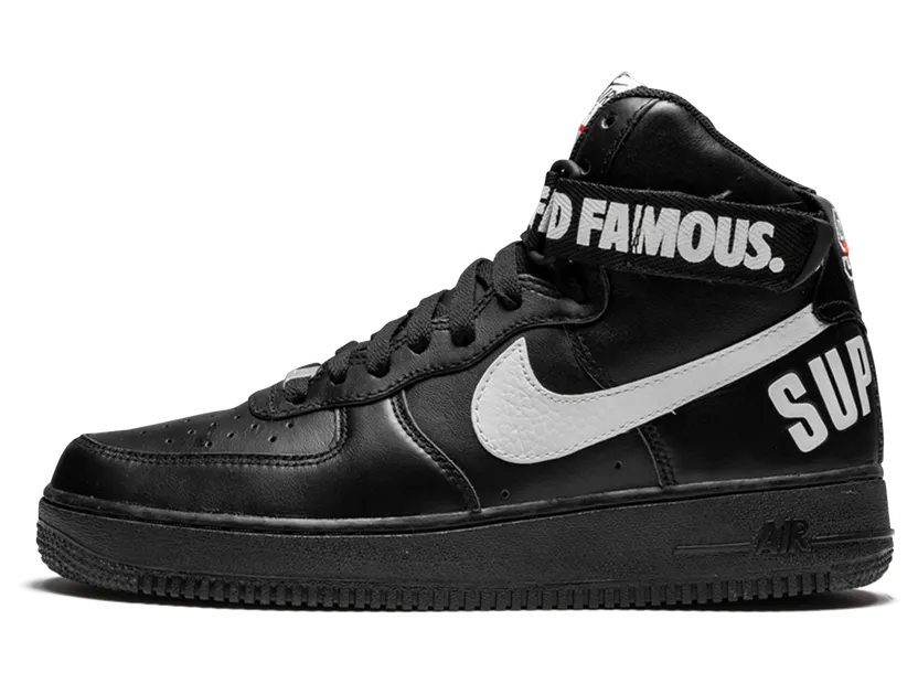 Nike Supreme x Air Force 1 High SP ‘Black’ Black/White (698696-010)