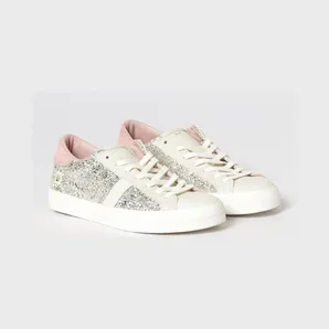 D.A.T.E D. A.T. E. Hill Sneakers in Suede and Glitter Platinum (W441HLGLPL)