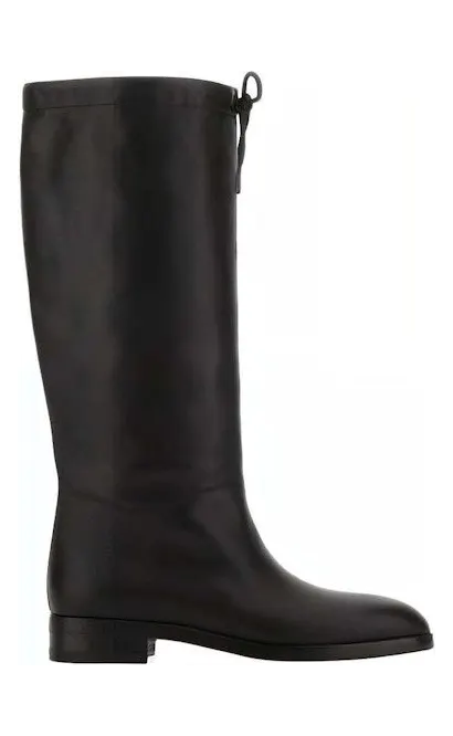 Gucci Drawstring Knee High Boots Black Beige (719823 AAA5Q 1078)