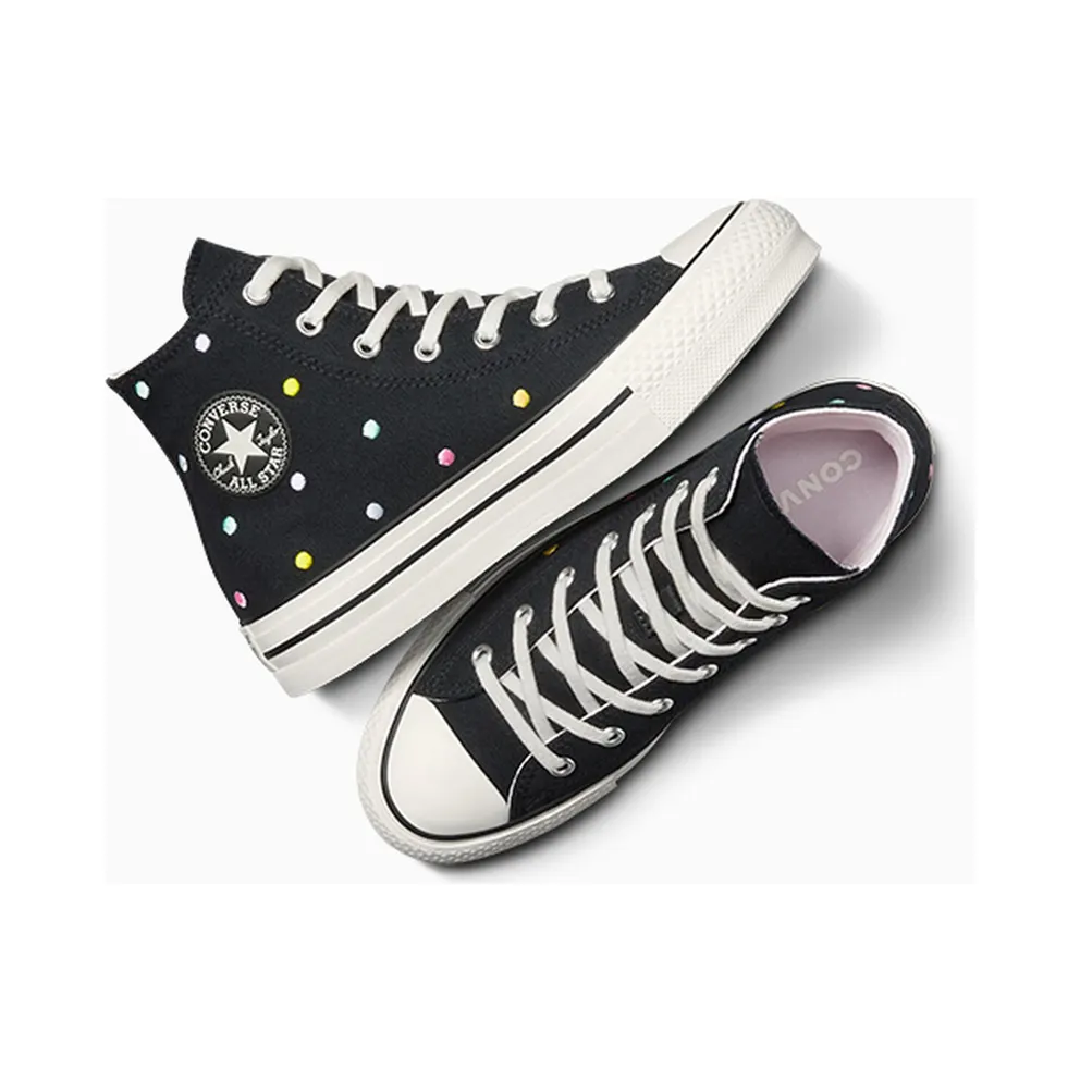 Converse Chuck Taylor All Star Lift Polka Dots Platform Black/Vintage White/Egret (A12608C)