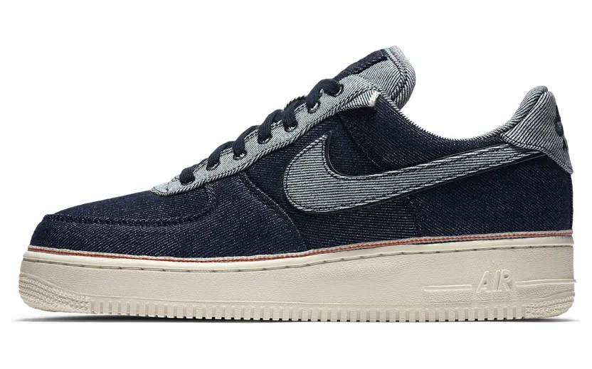 Nike Air Force 1 Low 3×1 Denim “Raw Indigo / Dark Obsidian / Total Orange” (905345-402)