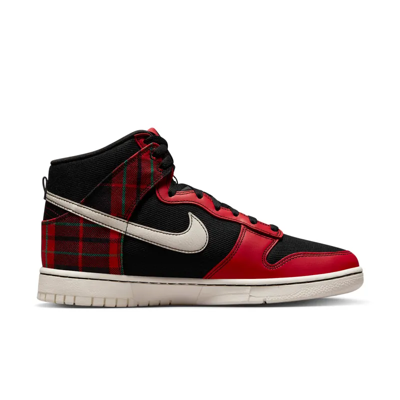 Nike Dunk High “Plaid – Black/Red” (DV0826-001)