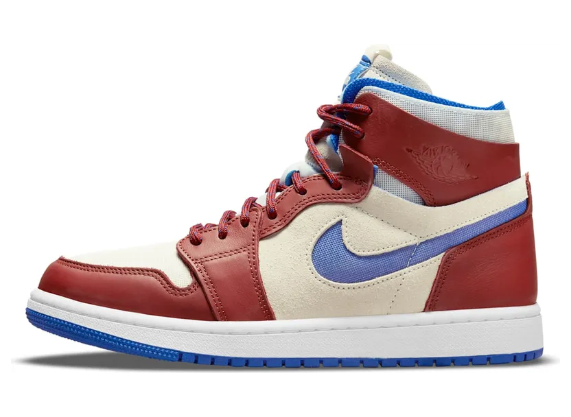 Air Jordan 1 Zoom CMFT Team Red (2021) “Sail / Hyper Royal / White / Redstone” (CT0979-104)