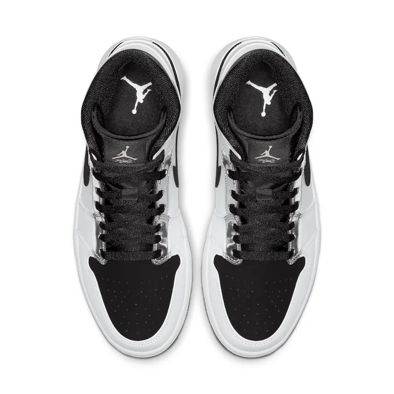 Jordan 1 Mid Alternate Think 16 White/Metallic Silver-Black (554724-121)