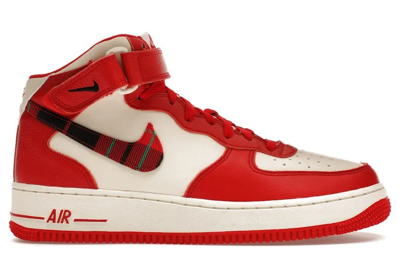 Nike Air Force 1 Mid ’07 LX Plaid Cream Red (DV0792-101)