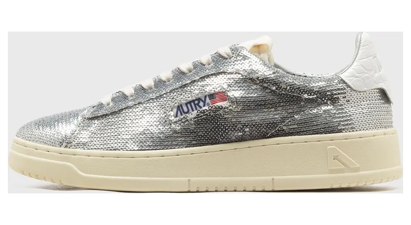Autry Dallas Low Sparkling Silver White Sequins