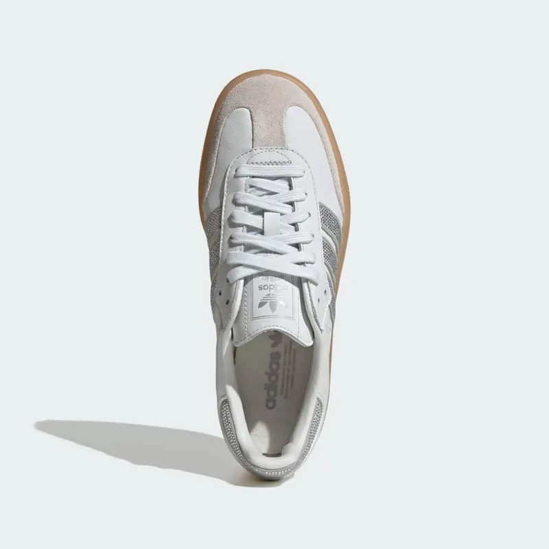 Adidas Samba “Crystal White / Silver Metallic / Gum” (IH4046)
