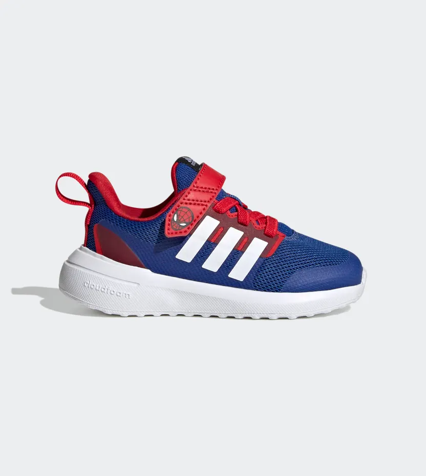 adidas adidas x Marvel FortaRun 2.0 Spider-Man Cloudfoam met Elastische Veters en Klittenband Royal Blue / Cloud White / Better Scarlet (HP9000)
