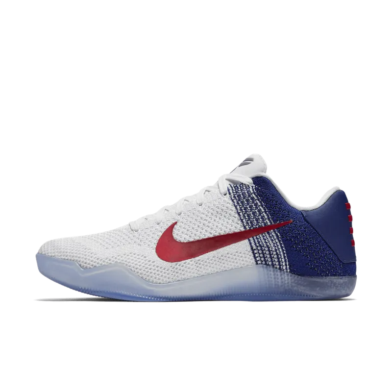 Nike Kobe 11 Elite Low USA White/University Red-Deep Royal Blue-Metallic Silver (822675-184)