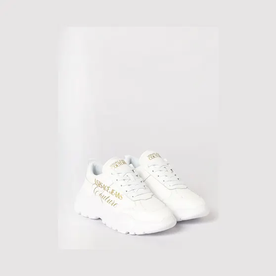 Versace Leather Sneakers with Logo White (80VA3SC1ZPB69003)