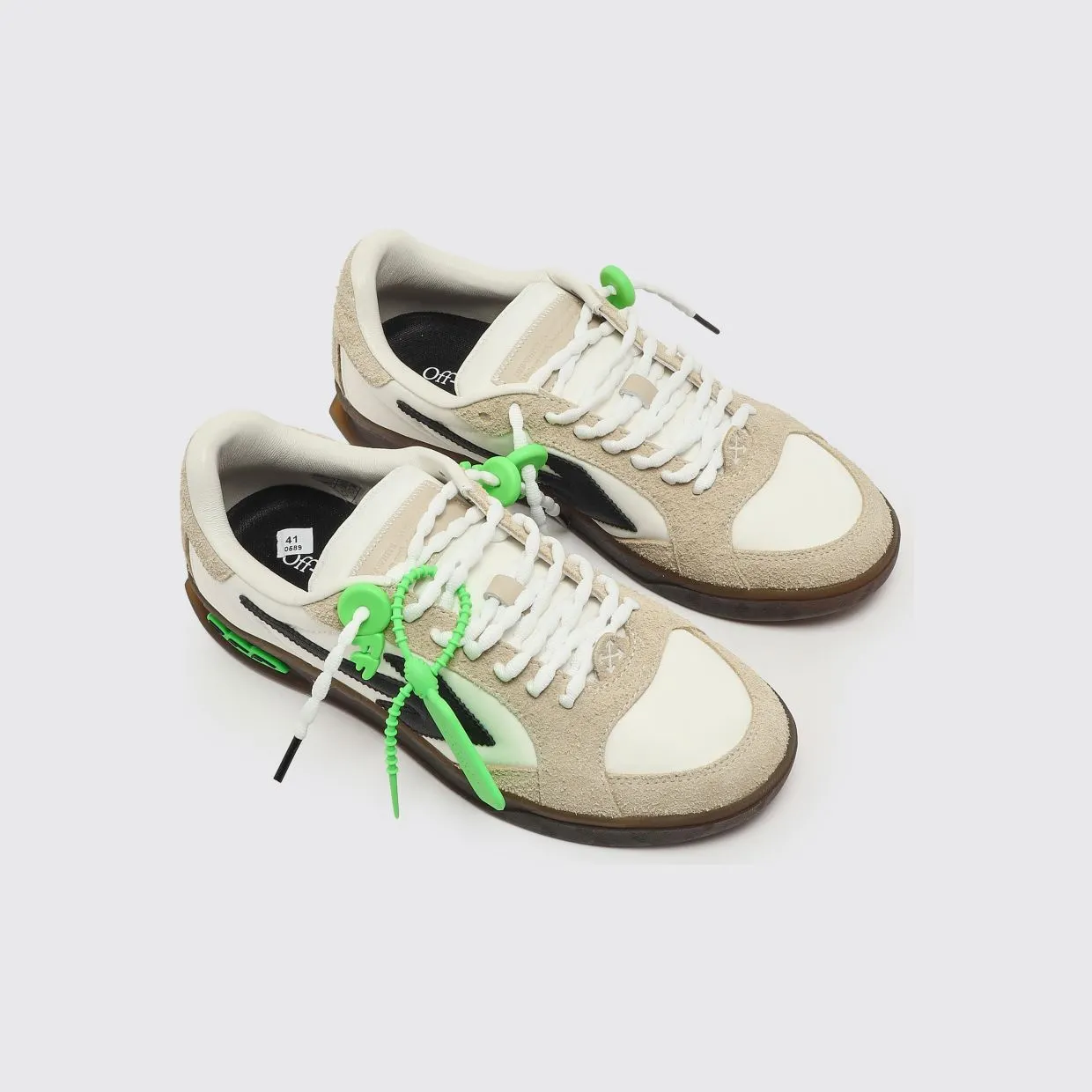 Off-White Suede and Nylon End of Play Sneakers White (OMIA2ALS26FAB0026865)