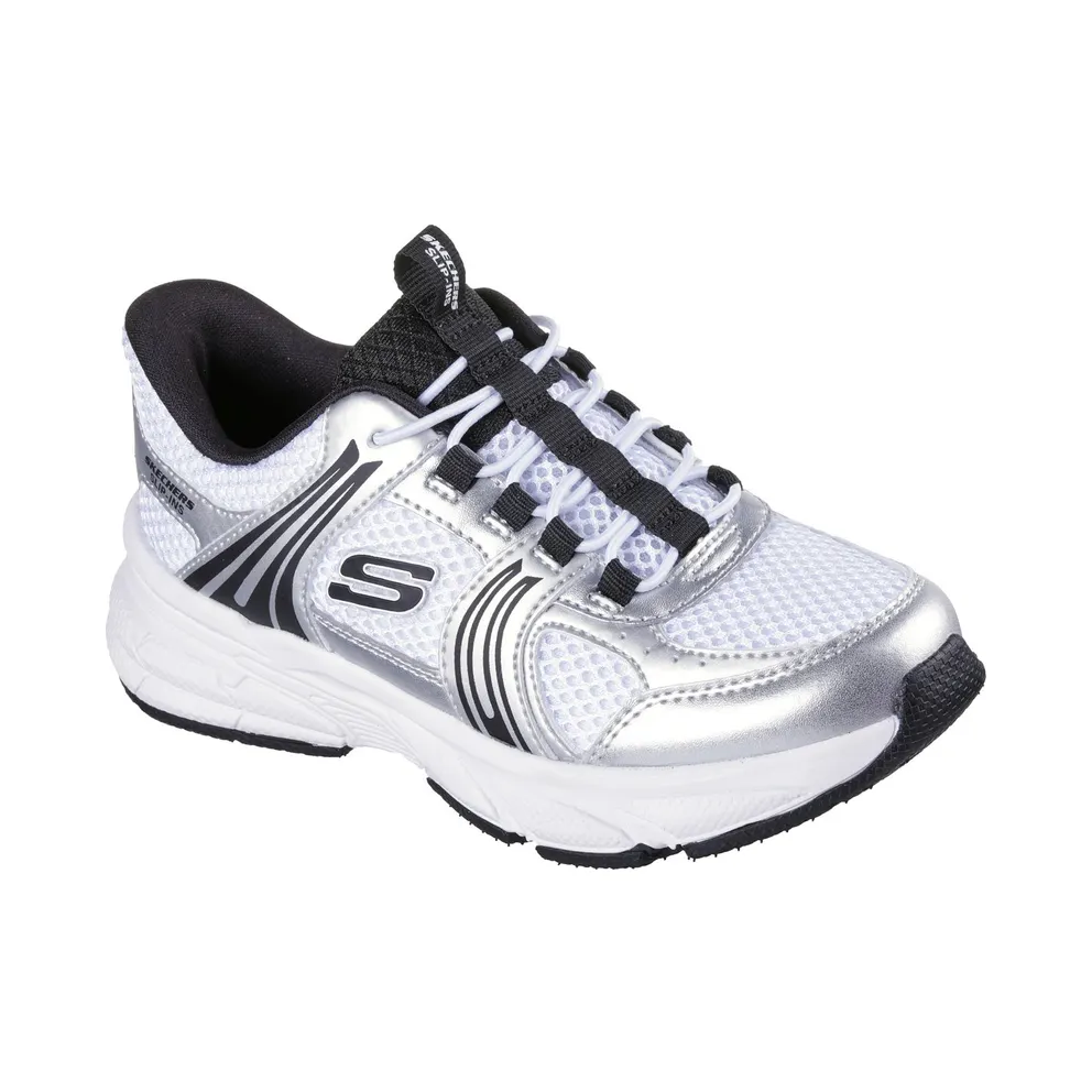 Skechers Slip-ins: Retro-Graph – Classic Kicks Sneaker Wht/Black/Silver