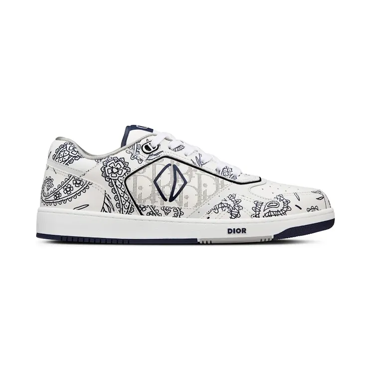 Dior B27 Low White Navy Blue CD Paisley White Dior Oblique (3SN272ZOF_H069)