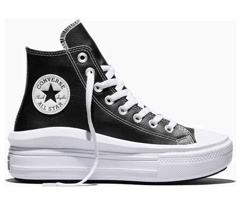 Converse Chuck Taylor All Star Move Platform Foundational Leather Black/White/White