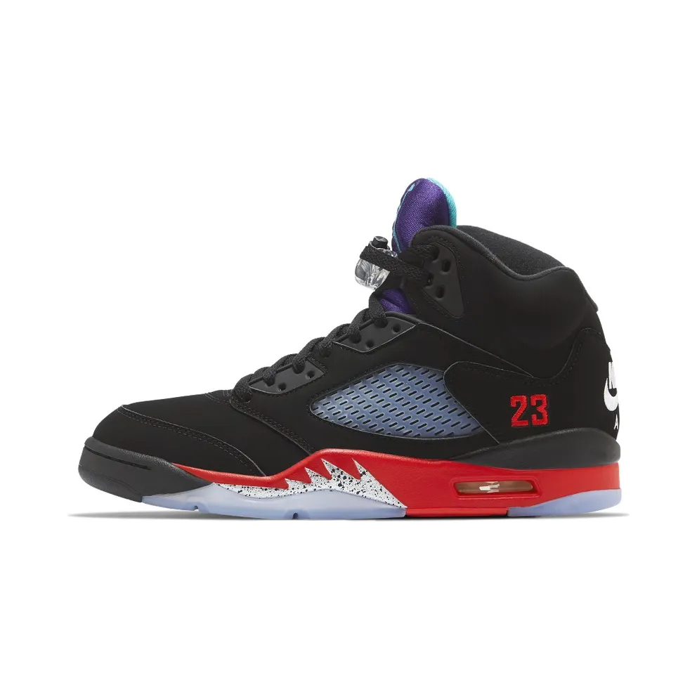 Jordan 5 Retro Top 3 Black/Fire Red-Grape Ice-New Emerald (CZ1786-001)