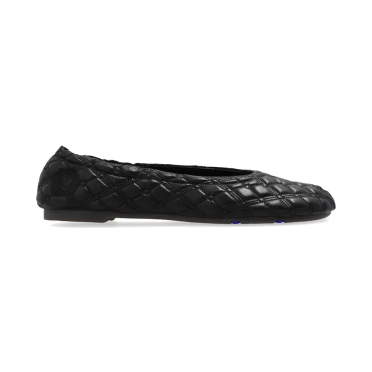 Burberry Sadler Leather Ballet Flats Black (8080383)