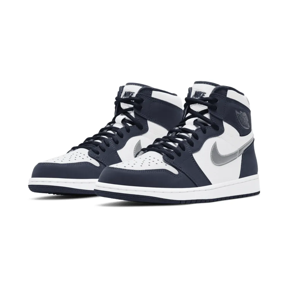 Jordan 1 Retro High COJP Midnight Navy (Suitcase) White/Metallic Silver-Midnight Navy (DB5877-100)