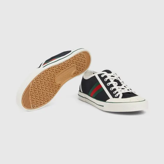 Gucci Tennis 1977 Cotton Canvas Sneakers Black (854436FAFS41090)