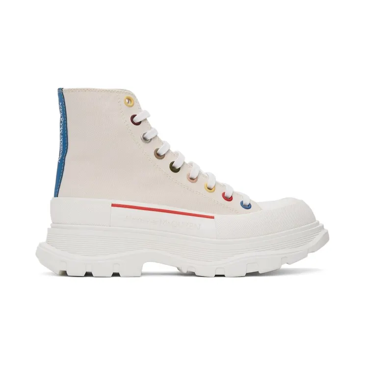 Alexander McQueen White Tread Slick High Sneakers (604254W4MVG)