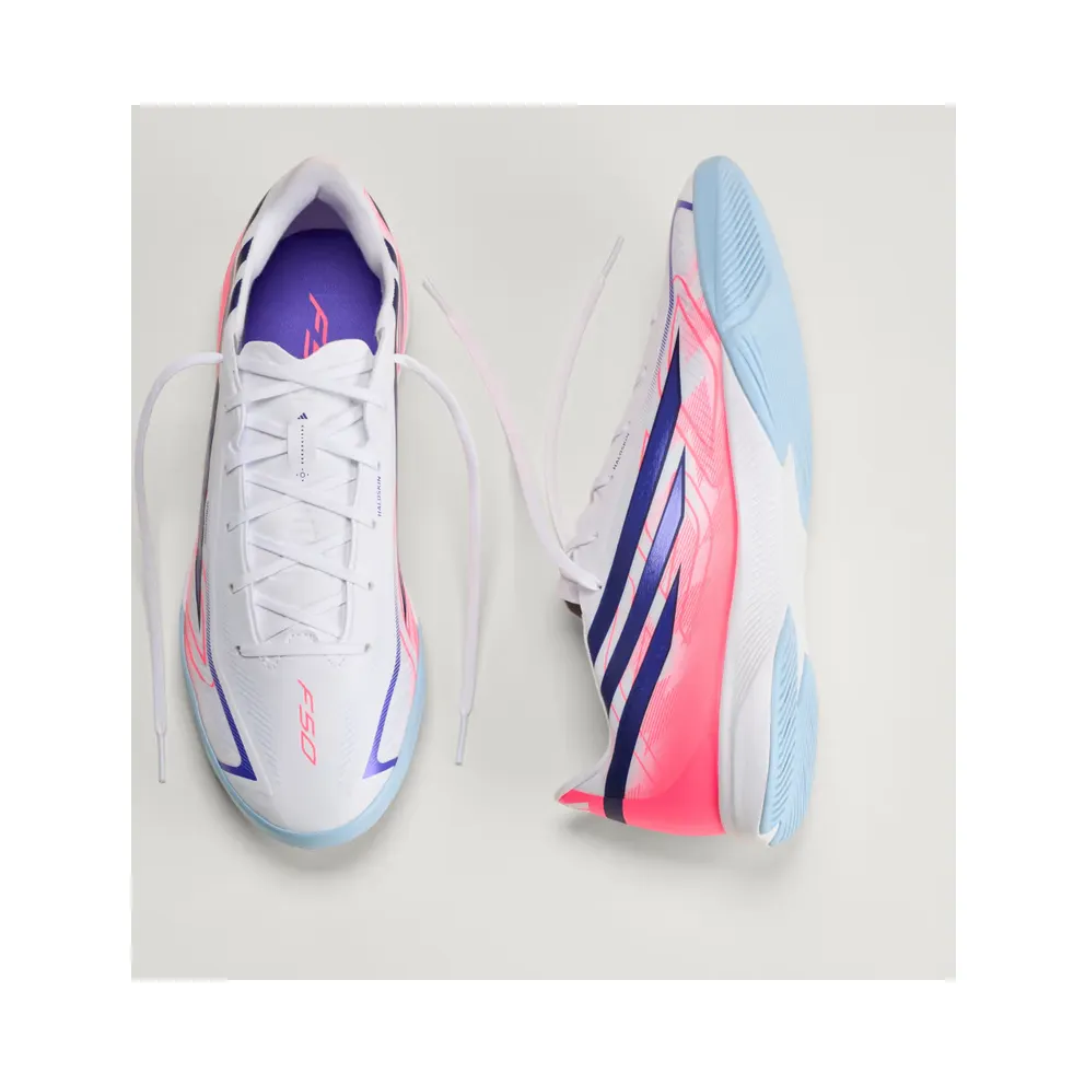 adidas F50 Hyperfast League Indoor Football Boots “Cloud White / Solar Purple / Solar Turbo” (KK1061)