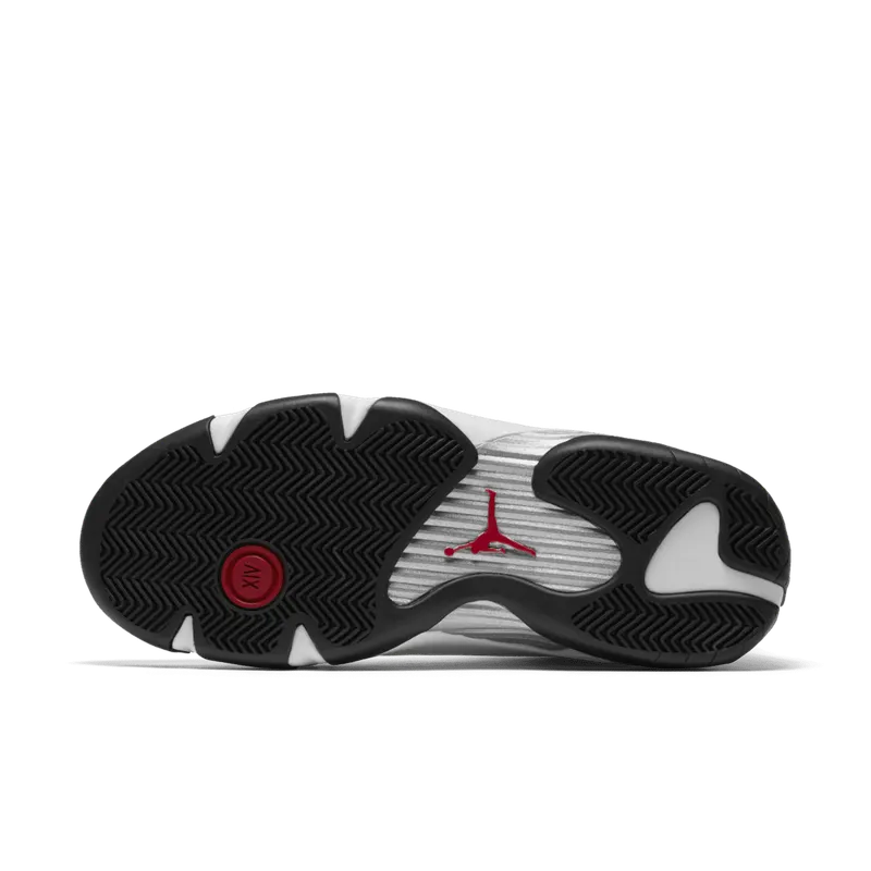 Jordan 14 Retro Black Toe (2014) White/Black-Varsity Red-Metallic Silver (487471-102)