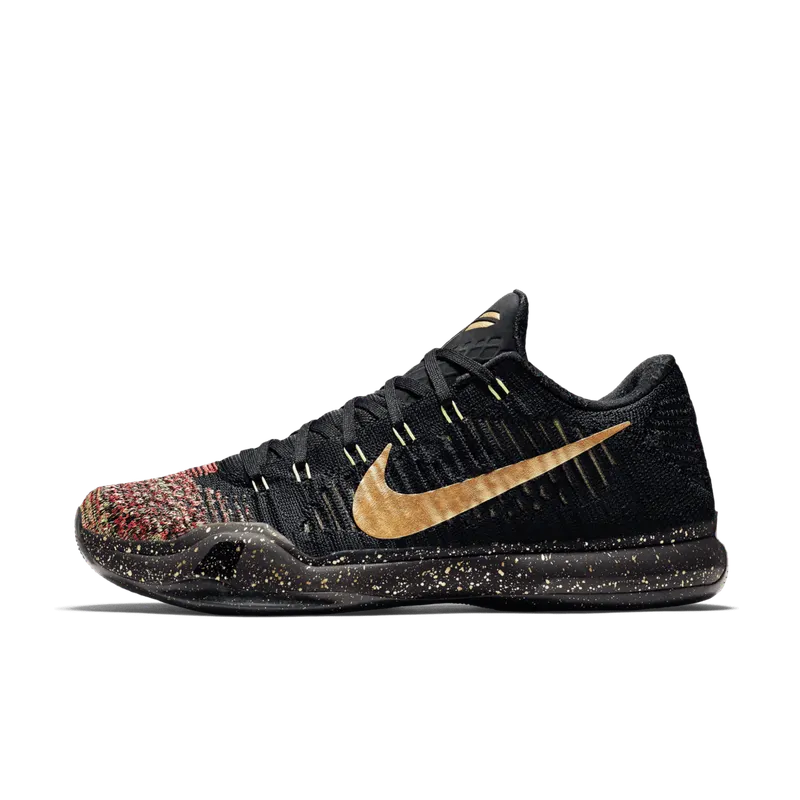 Nike  Kobe 10 Elite Christmas Black/Metallic Gold-Bright Crimson (802560-076)