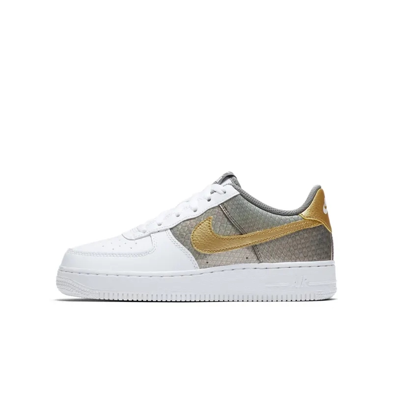 Nike Air Force 1 Low Dragon Scales White (GS) White/Anthracite-Cool Grey-Metallic Gold (CI3910-100)
