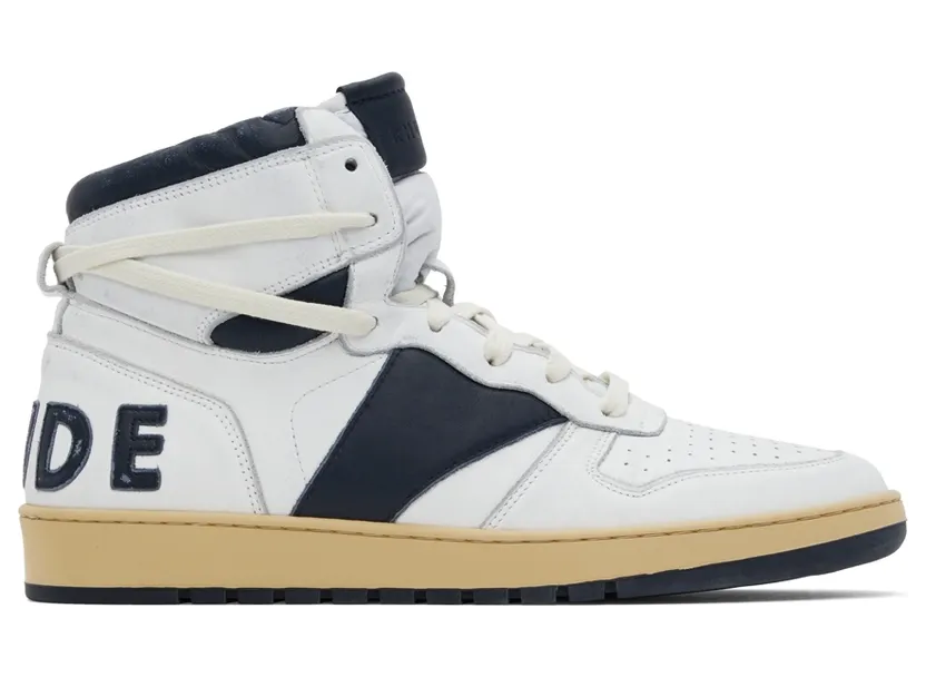 Rhude White & Navy Rhecess Hi Sneakers (RHPF22FO03178807)