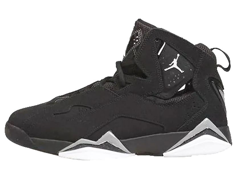 Air Jordan True Flight GS “BLACK/WHITE/METALLIC SILVER” (343795-010)