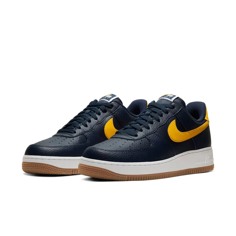 Nike Air Force 1 Low Michigan Obsidian/White-Gum Medium Brown-University Gold (CI0057-400)