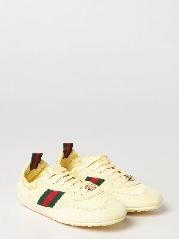 Gucci Shift Low-Top Suede and Mesh with Web Stripe Beige (857963AAF1Z7552)