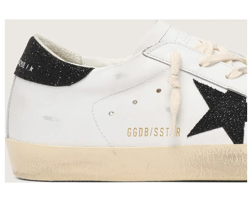 Golden Goose Women’S Super-Star With A Black Swarovski Crystal Star And Heel Tab (GWF00101.F003974.10283) (5)