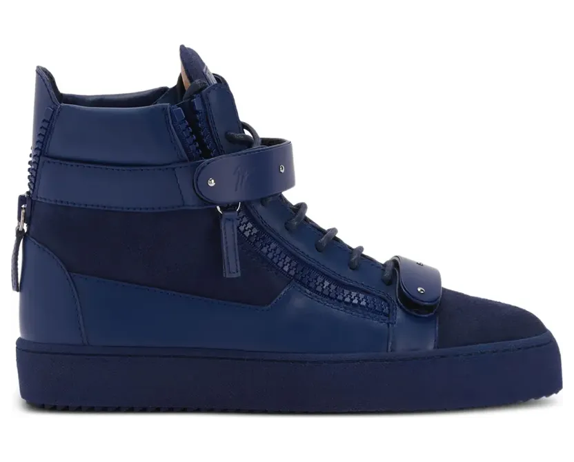 Giuseppe Zanotti COBY MATT High-Top-Sneakers mit Schnürung – Blau (RU50040004)