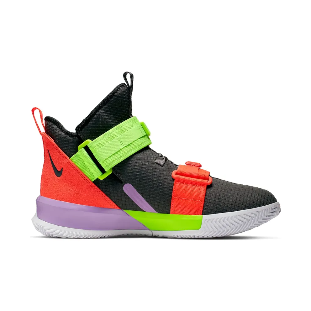LeBron Soldier 13 Thunder Grey/Bright Crimson-Electric Green (AR4225-002)