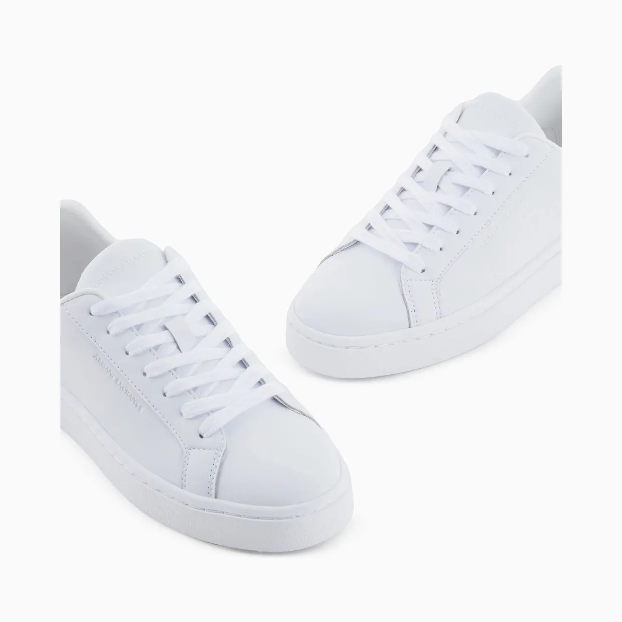 Armani Low-Top Sneakers In Smooth Leather With An Embossed Logo (XW000295-AF11912-U0002) (5)
