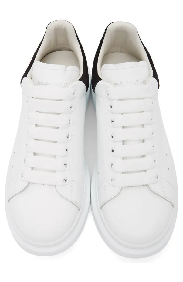 Alexander McQueen White & Black Croc Oversized Sneakers (625162WHZ4K) (5)