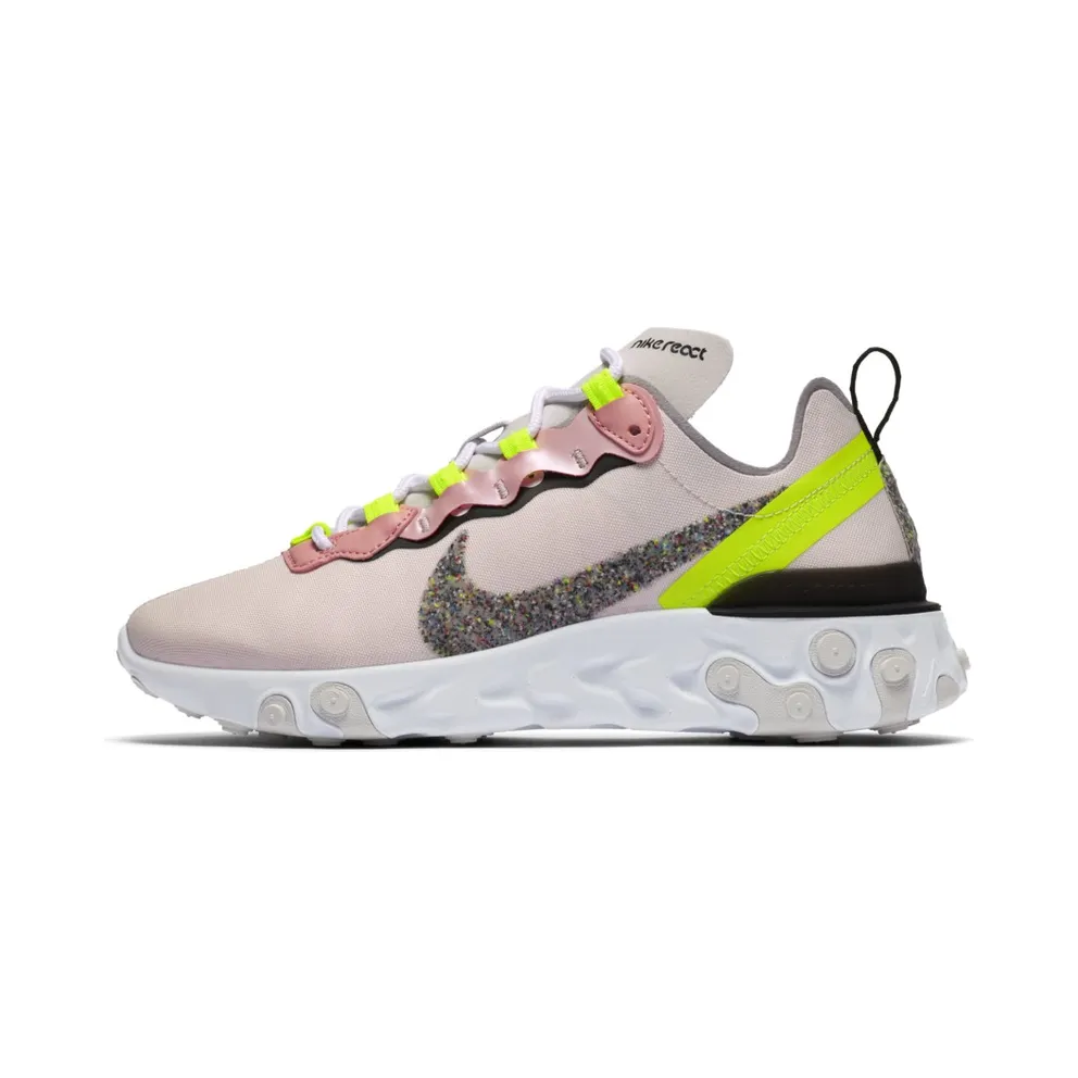 Nike React Element 55 Premium Light Soft Pink (W) Light Soft Pink/Black/Volt (CD6964-600)