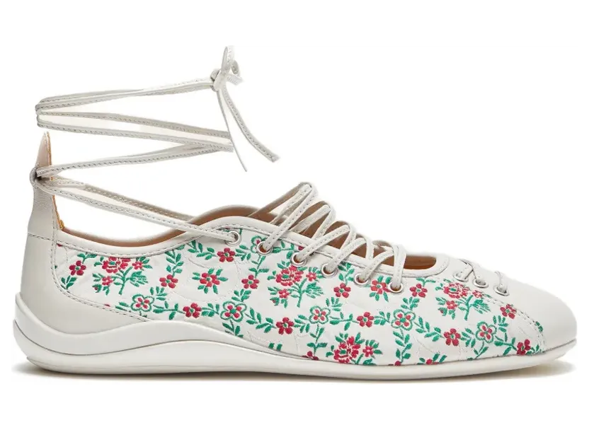 Lili Curia Isolde sneaker-ballerina’s met bloemenprint “White” (LC610168TM)