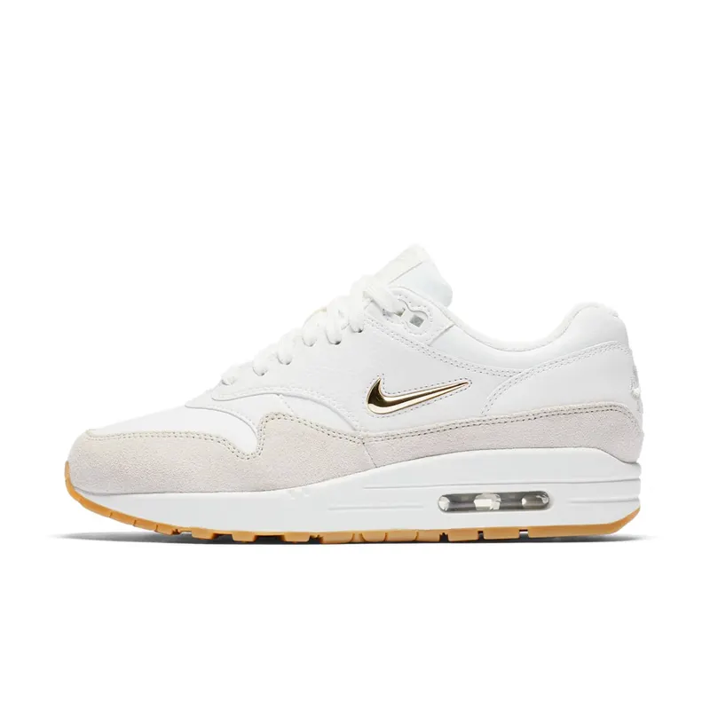 Nike Air Max 1 Jewel Summit White (W) Summit White/Metallic Gold Star-Light Bone (AA0512-100)