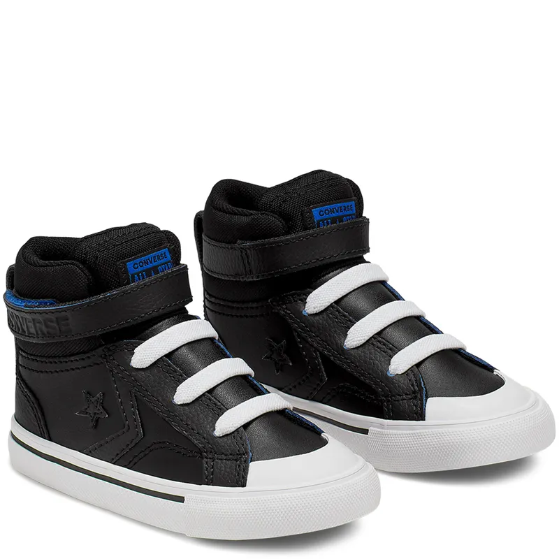 Converse Two-Tone Leather Pro Blaze Strap High Top Black/almost Black/hyper Royal (766051C)
