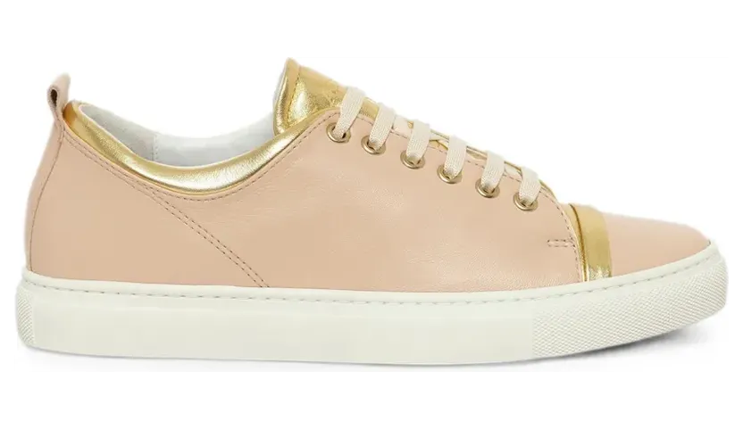 Lanvin metallic-trim lace-up sneakers – Beige (SKPK00EXEN)