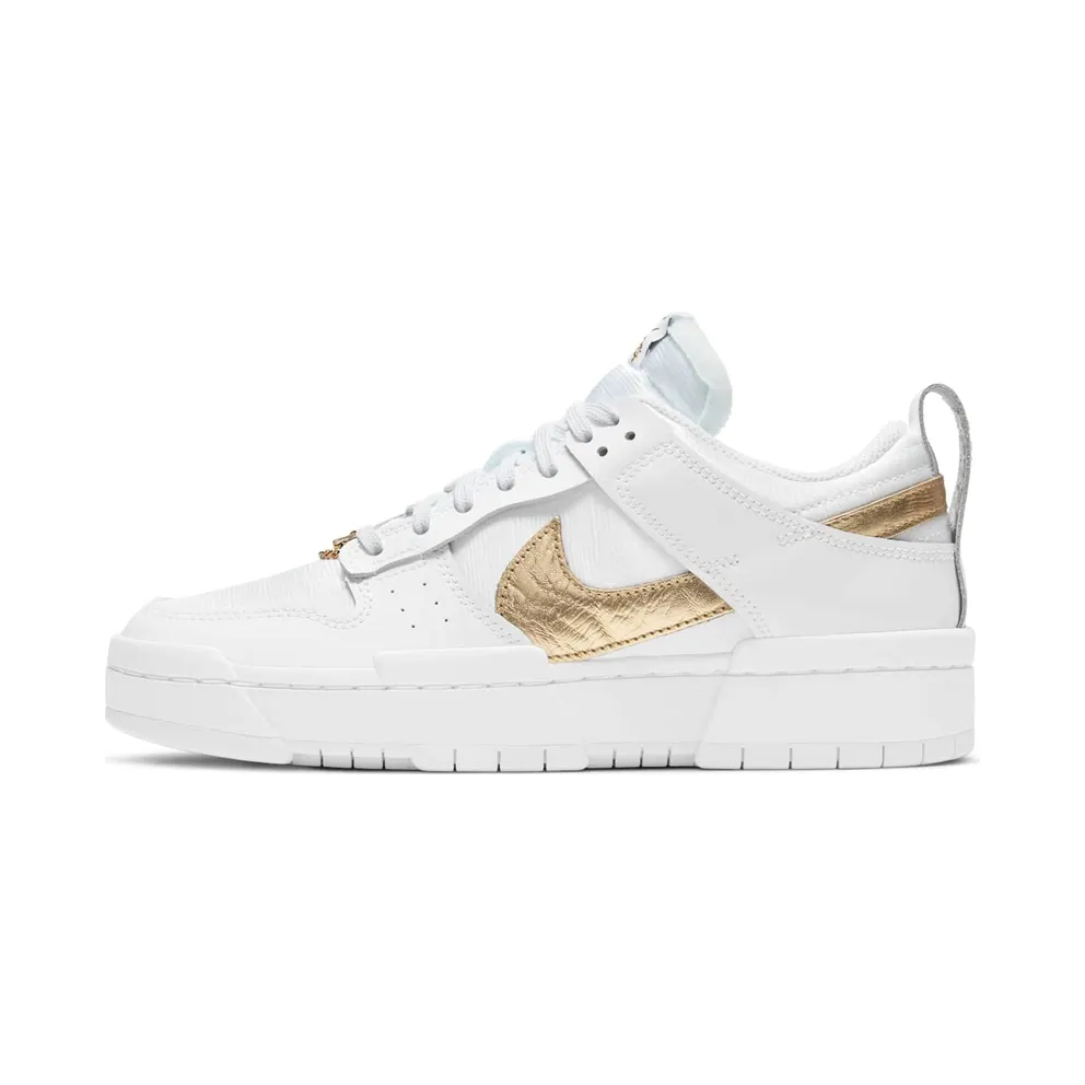 Nike Dunk Low Disrupt White Metallic Gold (W)