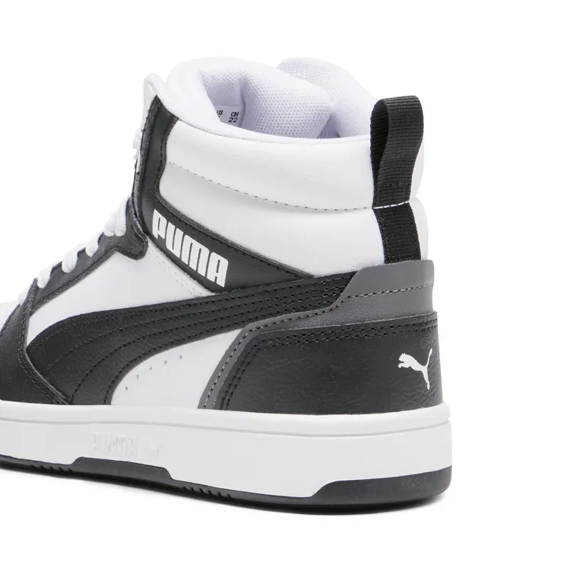 Puma Rebound V6 Mid “Puma White / Puma Black / For All Time Red” (393831_01)