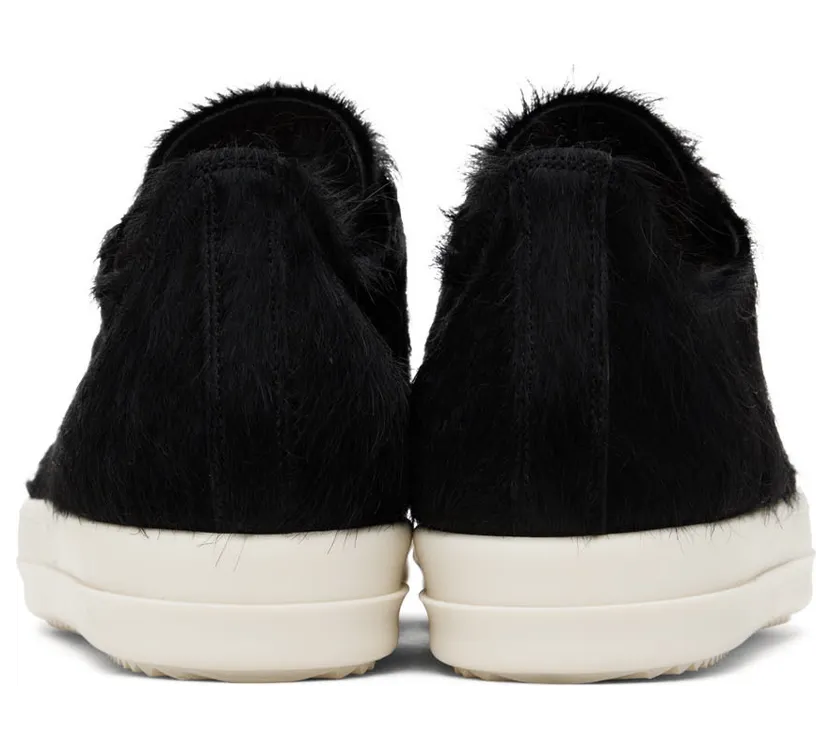 Rick Owens Black Fur Sneakers (RR02B2891 LHL) (2)