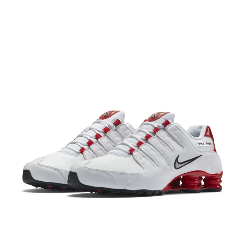 Nike Shox NZ White University Red White/Metallic Silver-University Red (378341-110)